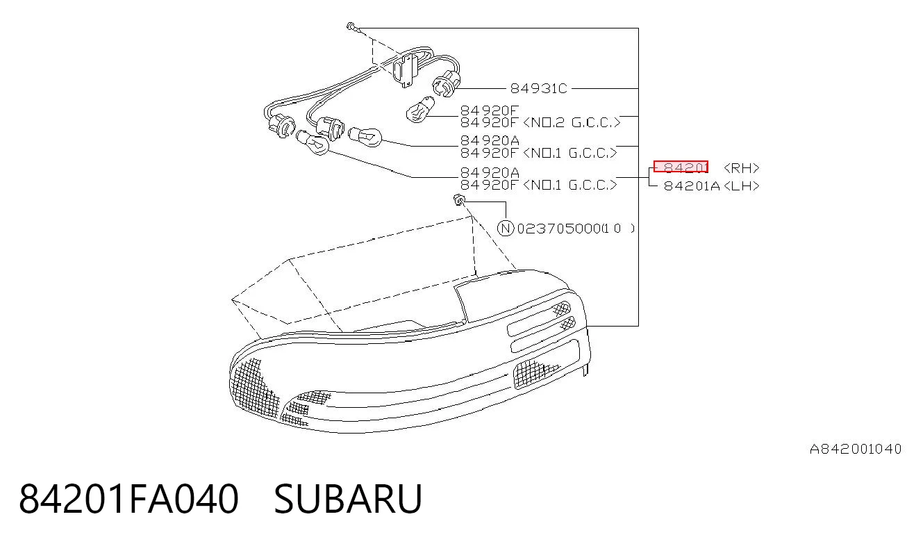 Ліхтар задній правий Subaru Impreza 1 GC