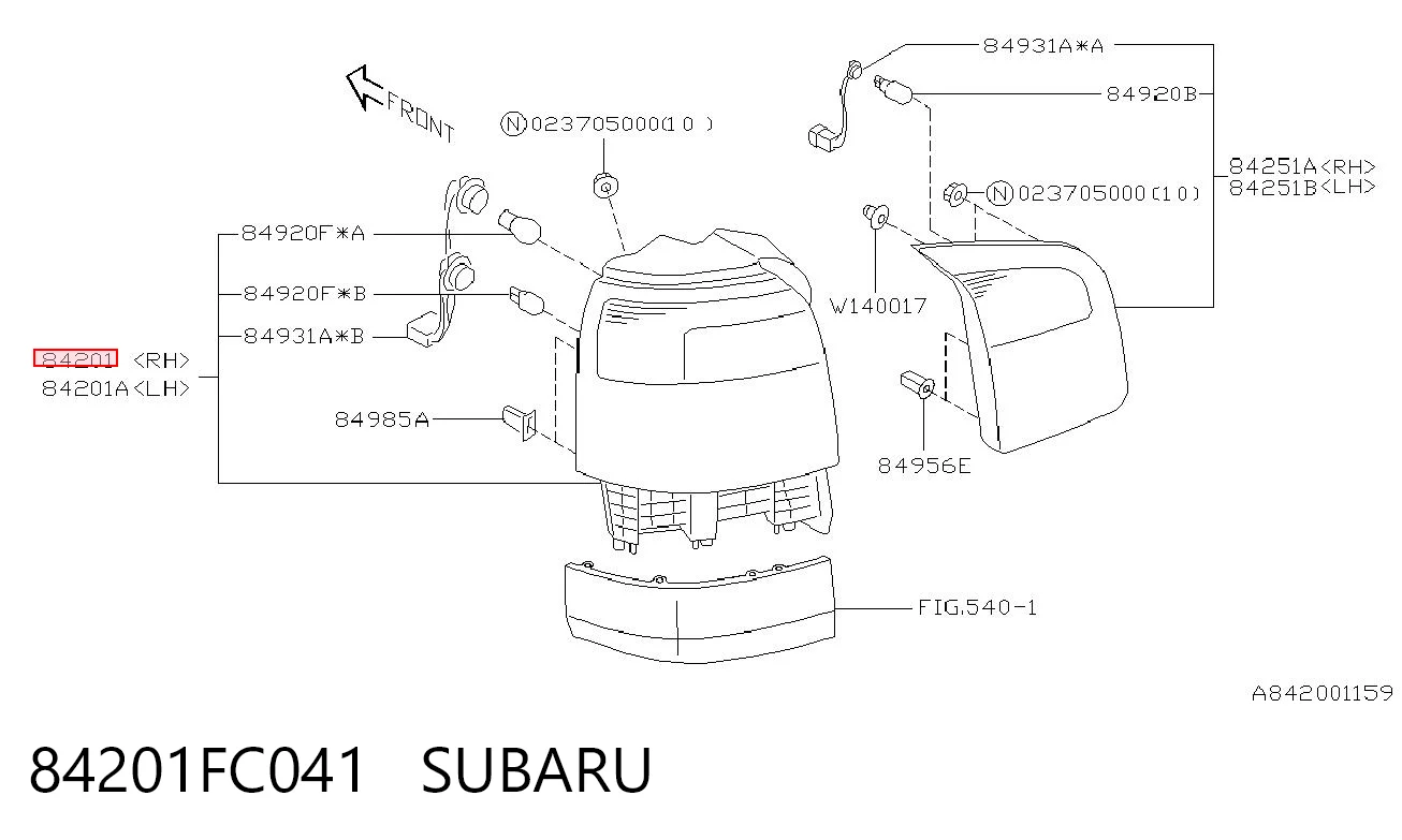 Ліхтар задній правий на Subaru Forester I S10, SF