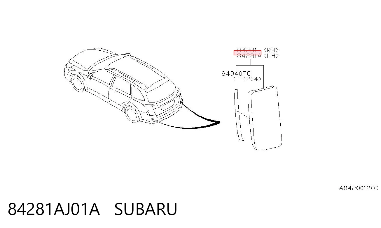 84281AJ01A Subaru Лівий катафот бампера