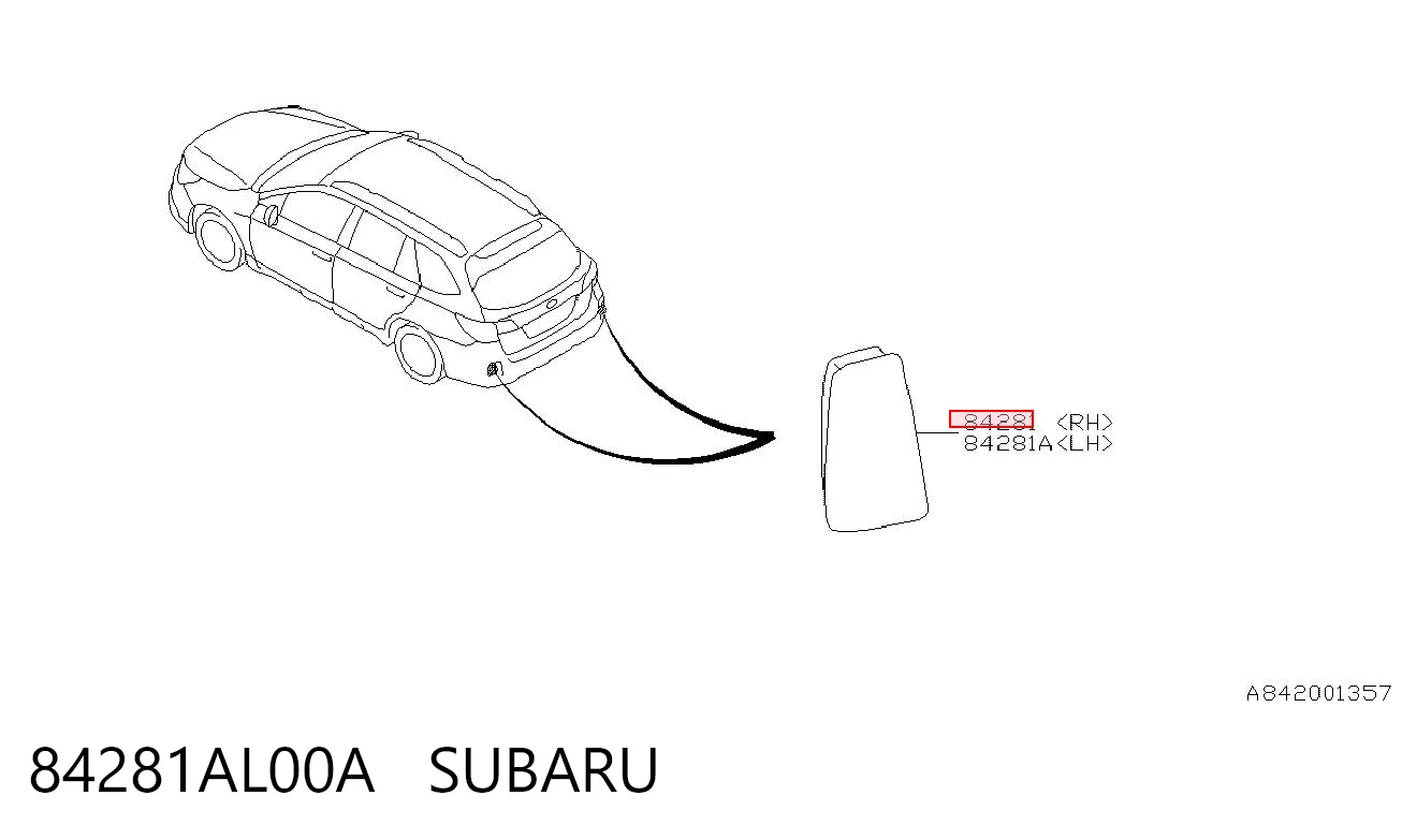 84281AL00A Subaru Правий відбивач бампера