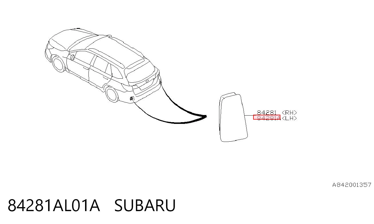 84281AL01A Subaru Лівий катафот бампера
