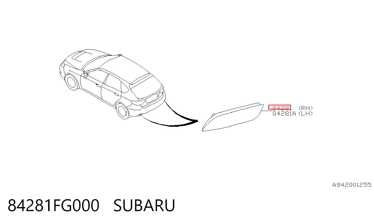 84281FG000 Subaru Правий відбивач бампера