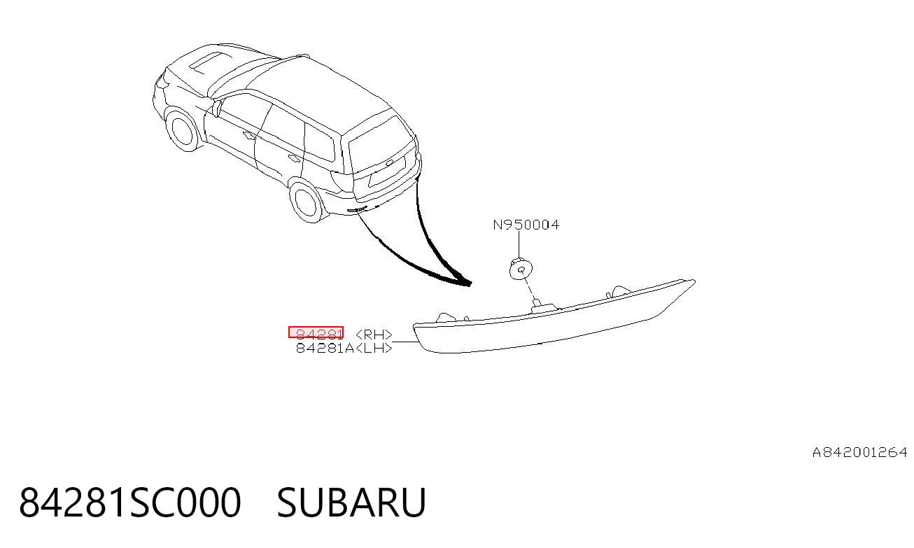 84281SC000 Subaru Правий катафот бампера