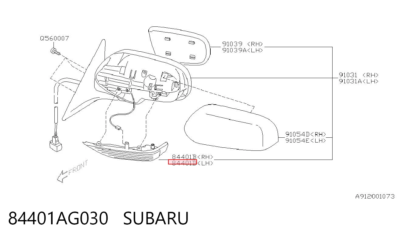84401AG030 Subaru Покажчик повороту дзеркала, лівий
