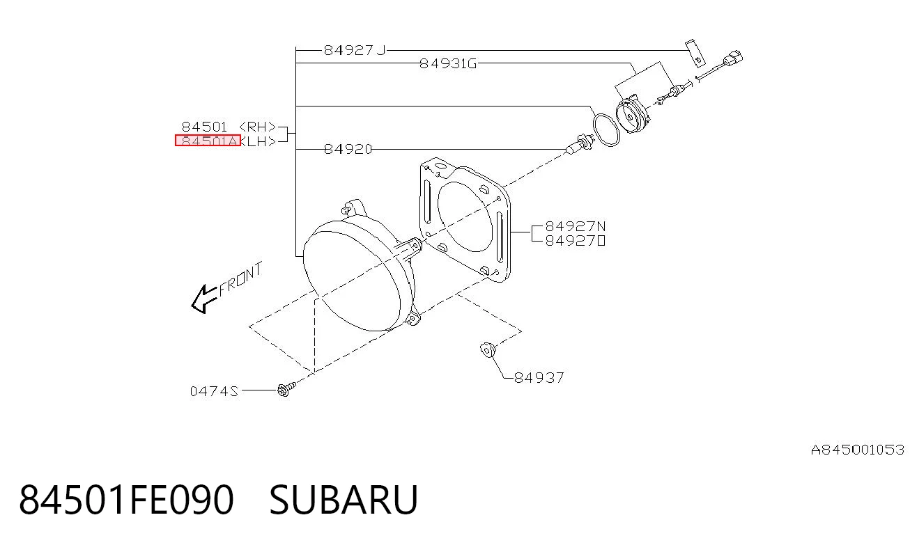 84501FE090 Subaru Фара, ліва