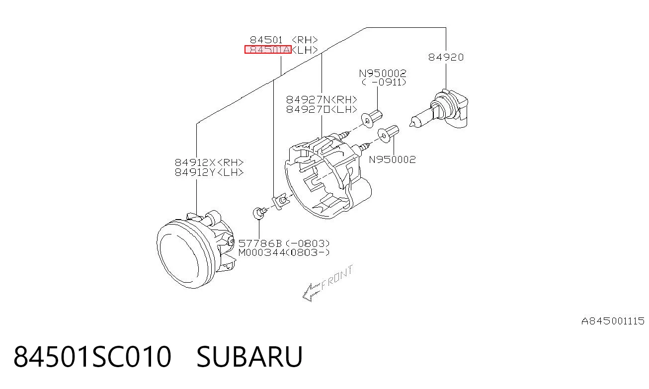 84501SC010 Subaru Протитуманка ліва