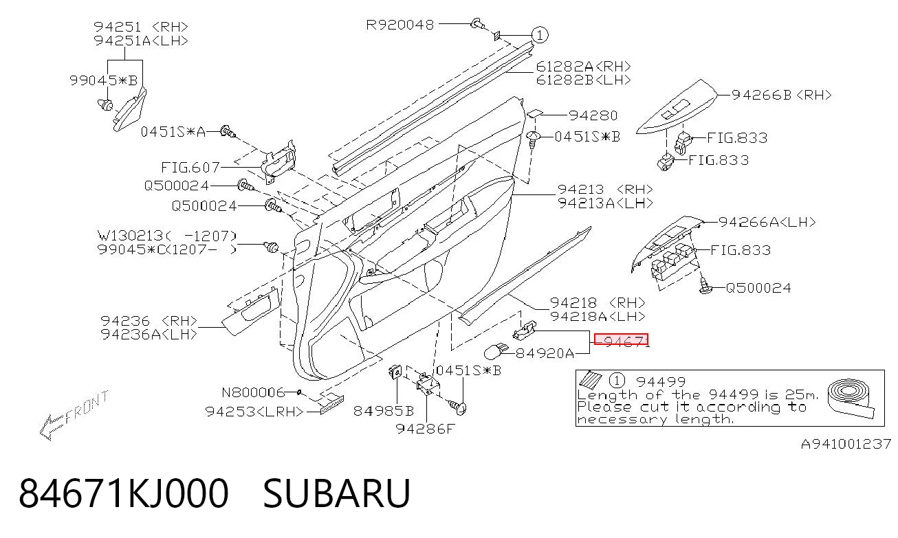 84671KJ000 Subaru 