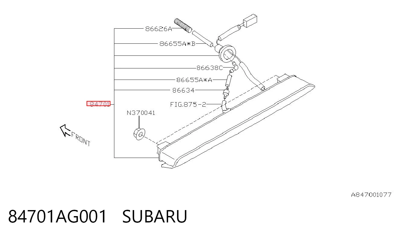 Стоп-сигнал заднього скла на Subaru Outback III B13, BP