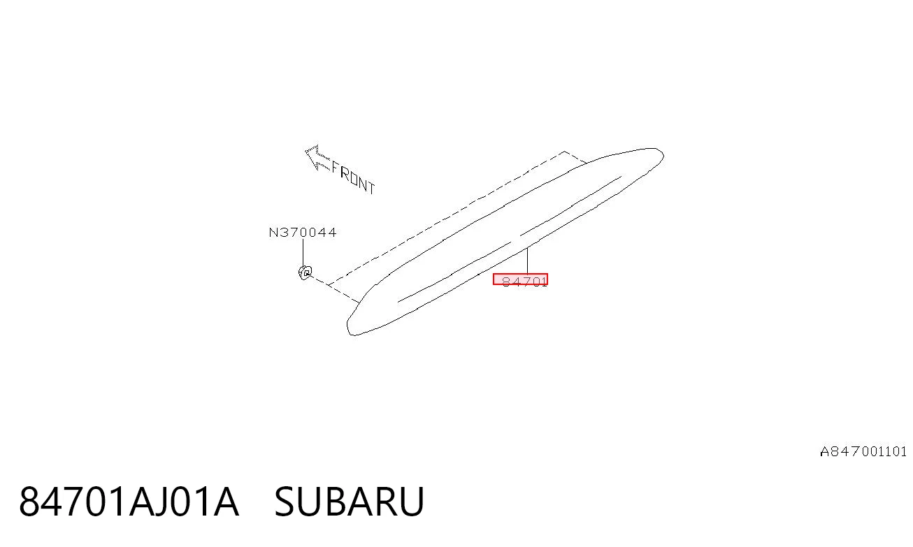 84701AJ01A Subaru Стоп-сигнал заднього скла
