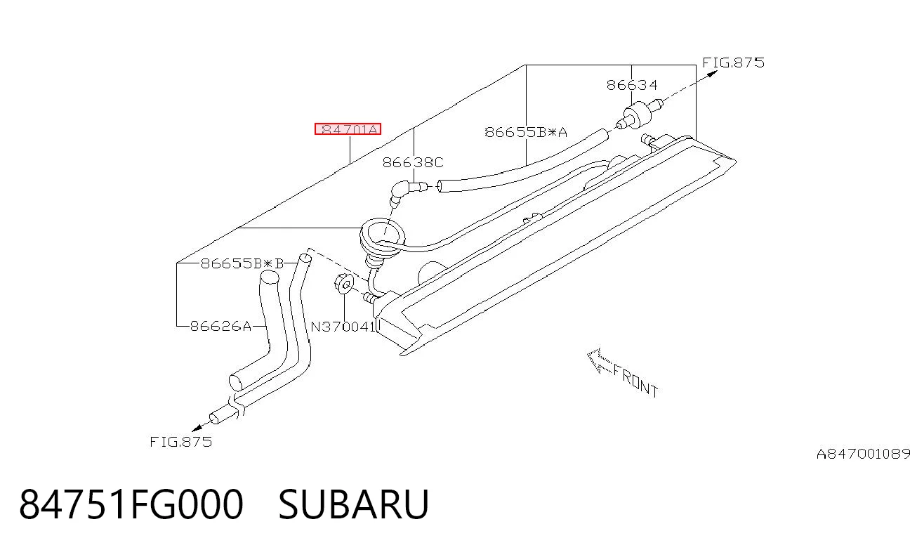 84751FG000 Subaru Стоп-сигнал заднього скла
