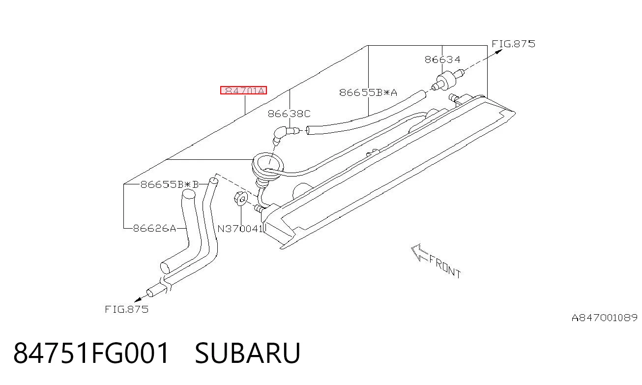 84751FG001 Subaru Стоп-сигнал заднього скла