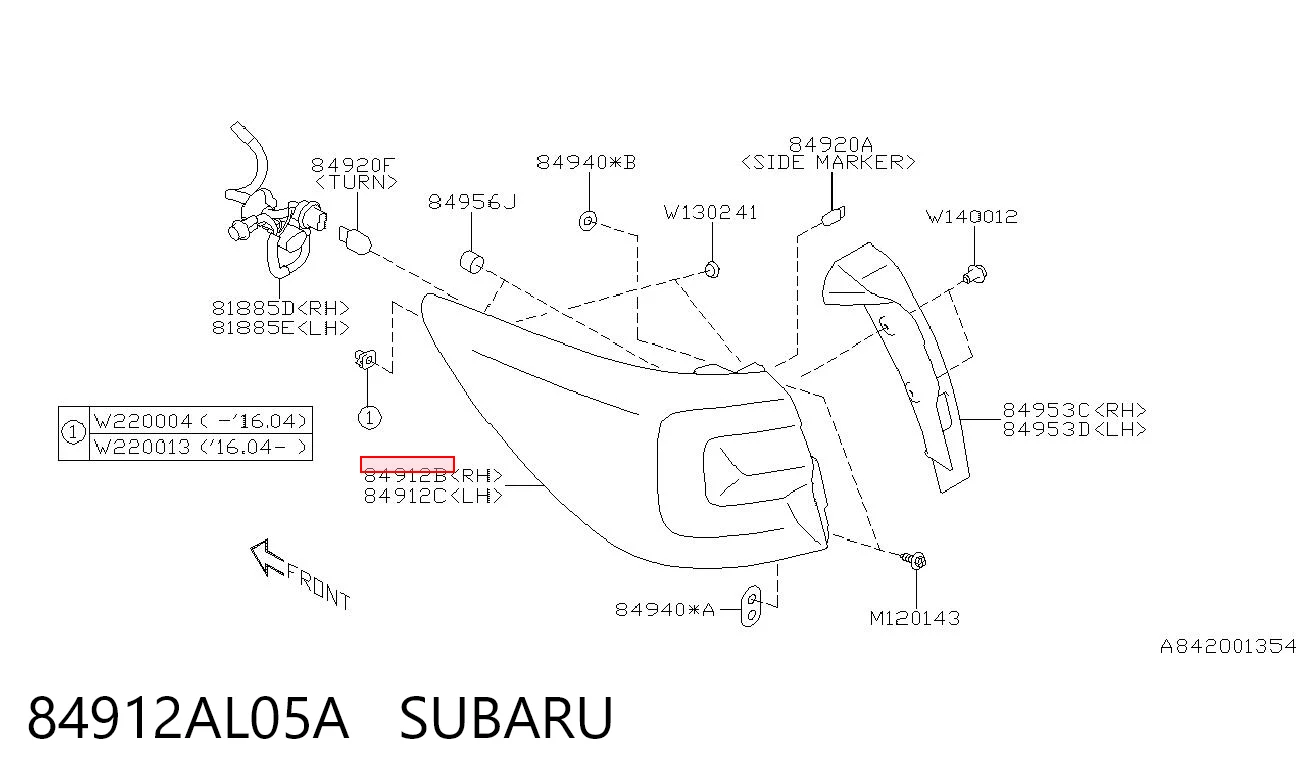 84912AL05A Subaru Ліхтар задній правий