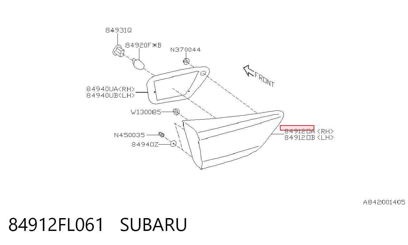84912FL061 Subaru 