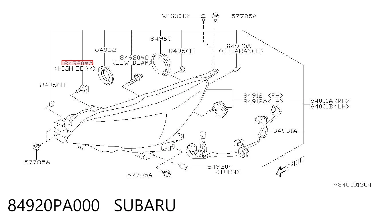 84920PA000 Subaru Лампочка галогенова, дальнє світло