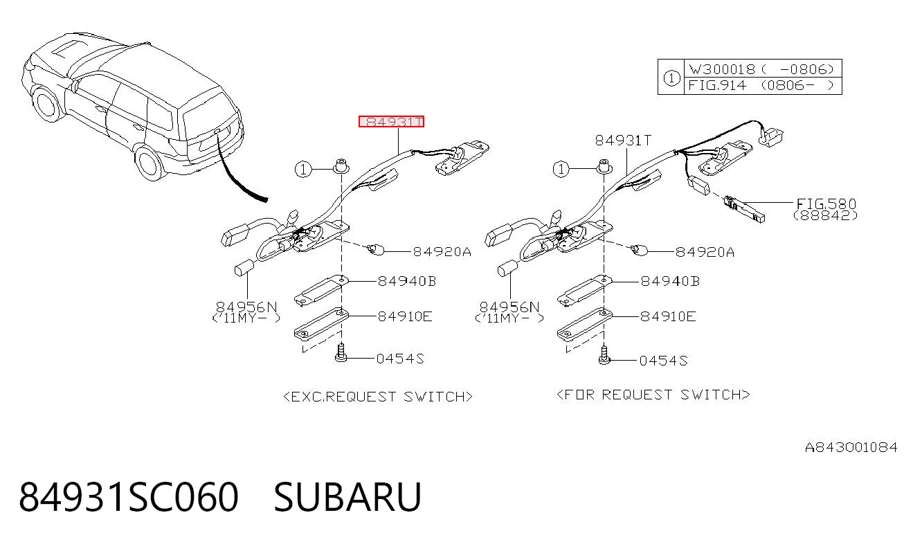 84931SC060 Subaru Корпус ліхтаря підсвітки номерного знака