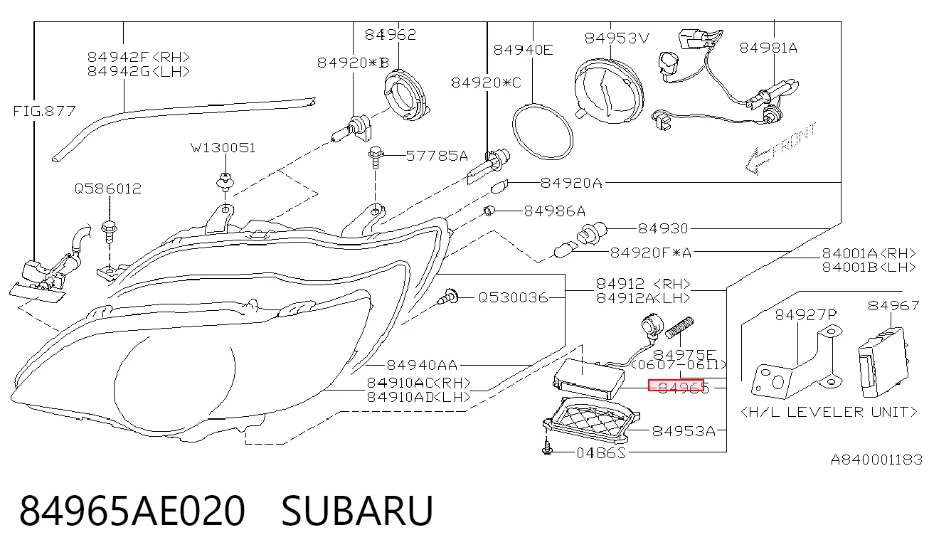 84965AE020 Subaru Блок розпалювання, ксенон