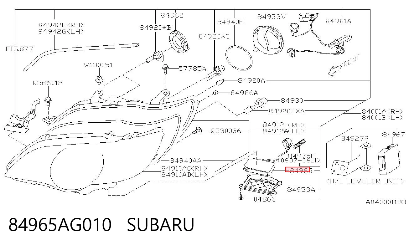 84965AG010 Subaru Блок розпалювання, ксенон