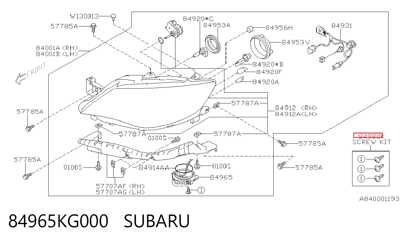 84965KG000 Subaru Реле управління ксеноном / біксенон