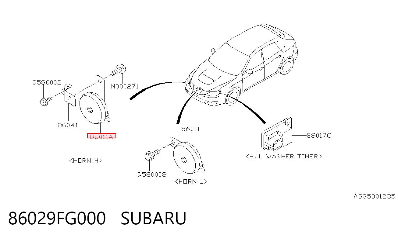 86029FG000 Subaru Сигнали звукові