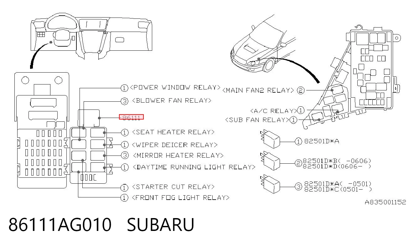 86111AG010 Subaru Реле покажчиків поворотів