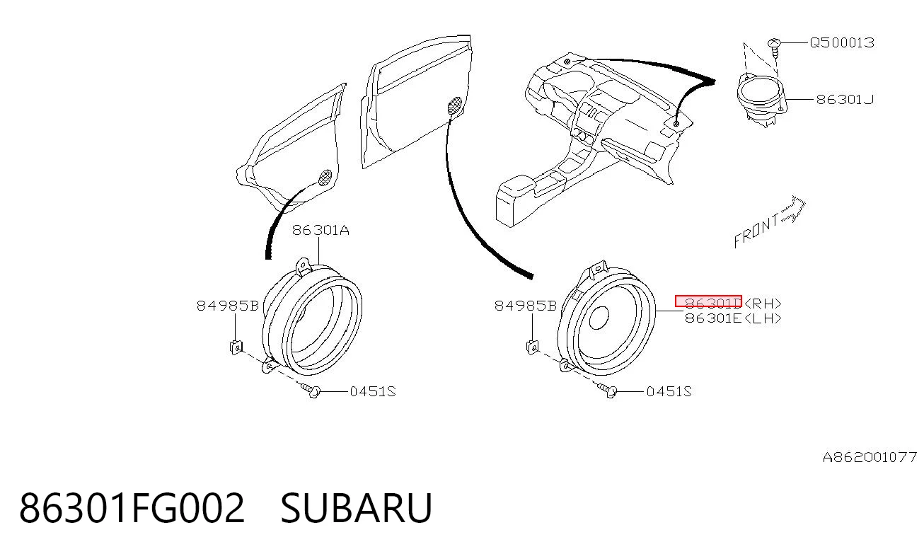 86301FG002 Subaru 