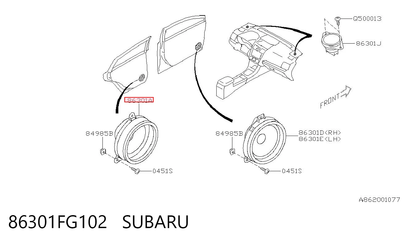 86301FG102 Subaru 