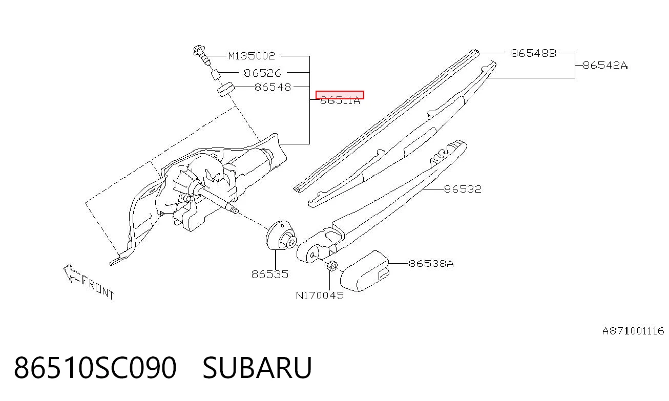 86510SC090 Subaru Моторчик заднього двірника