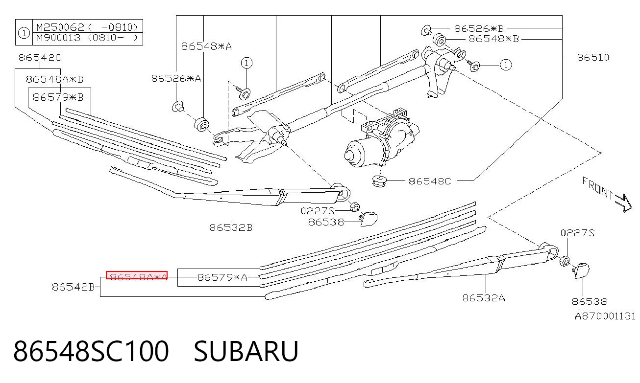 86548SC100 Subaru Гумка склоочисника водійська