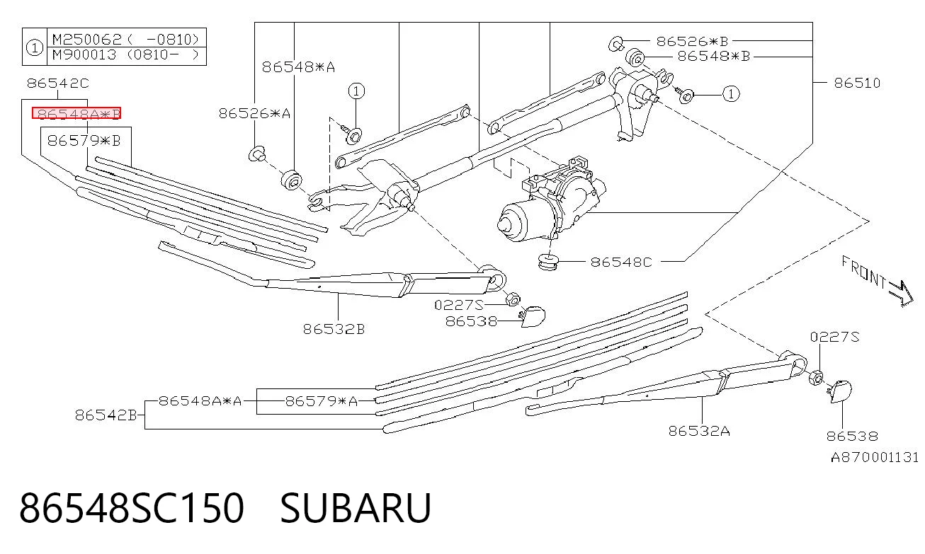 86548SC150 Subaru Гумка склоочисника пасажирська