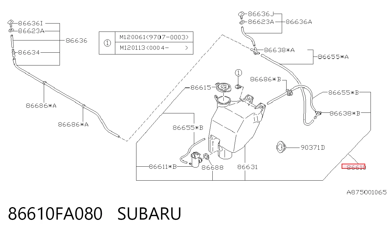 Бачок омивача скла Subaru Legacy 2 BD, BG