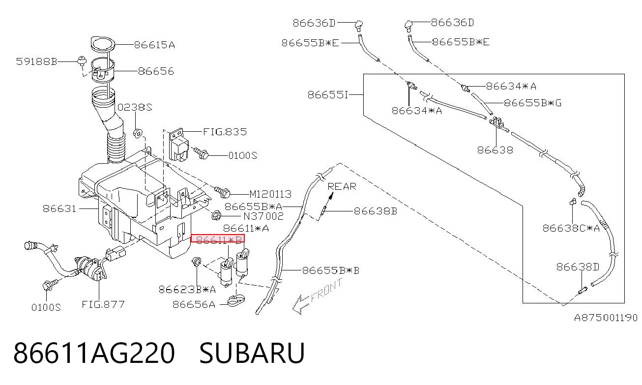 Мотор омивача на Subaru Forester III S12, SH