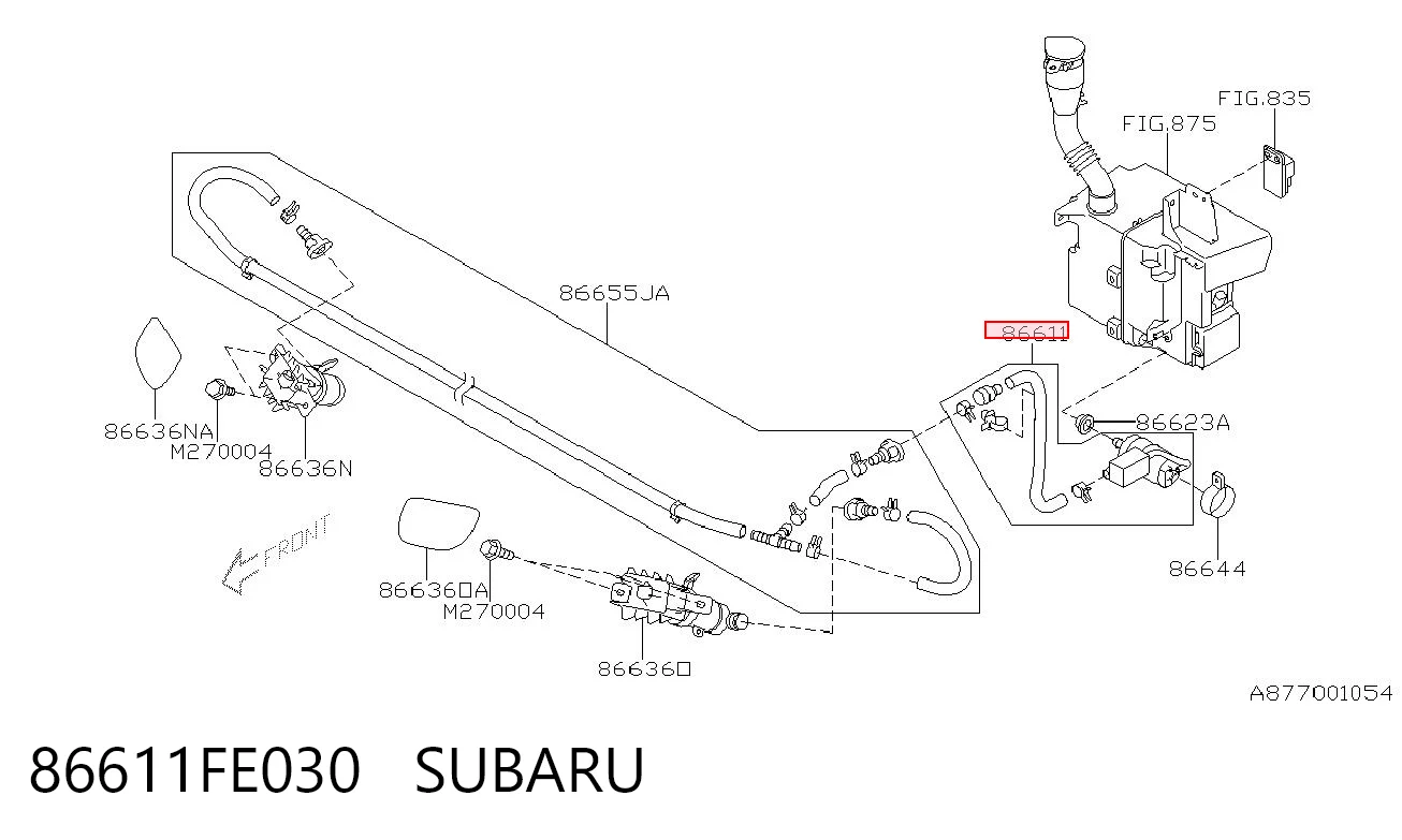 86611FE030 Subaru Мотор омивача