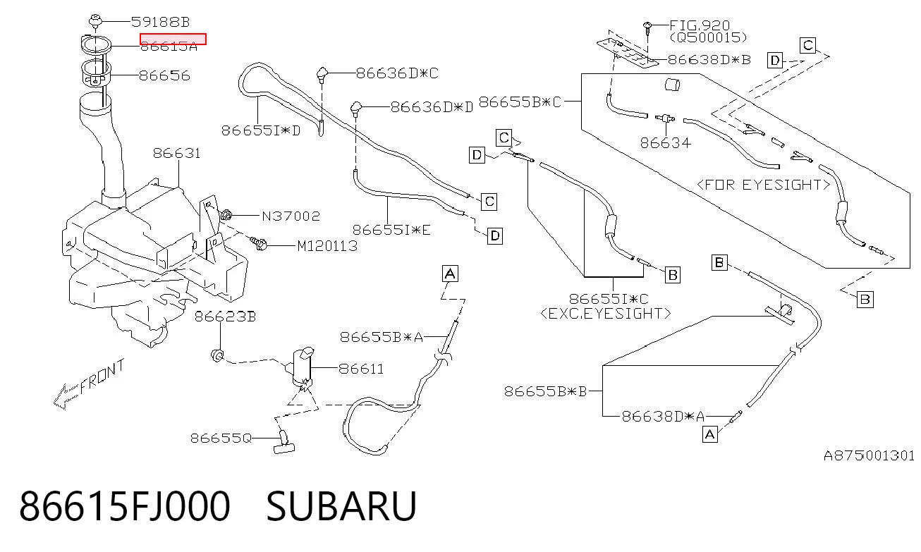 86615FJ000 Subaru Кришка бачка омивача