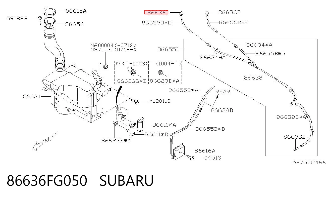 Сопло склоомивача вітрового скла на Subaru Impreza III GH