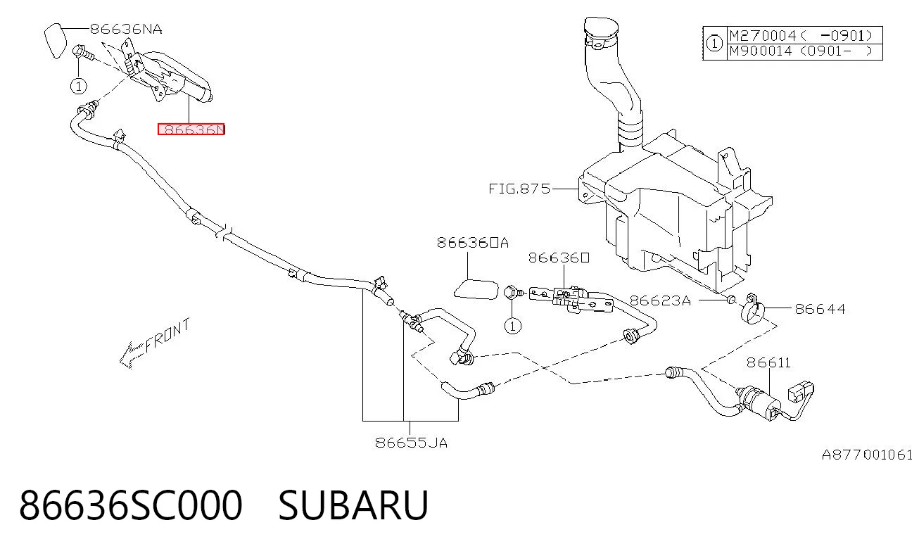 86636SC000 Subaru Сопло омивача фари передньої, правої