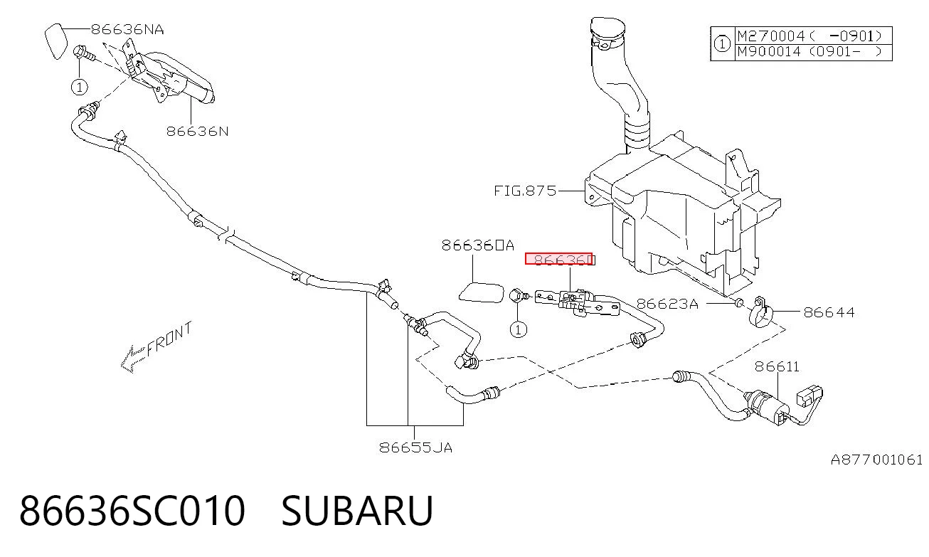 86636SC010 Subaru Сопло омивача фари передньої, лівої