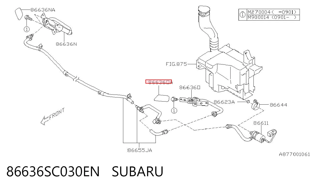 86636SC030EN Subaru Накладка форсунки омивача фари передньої
