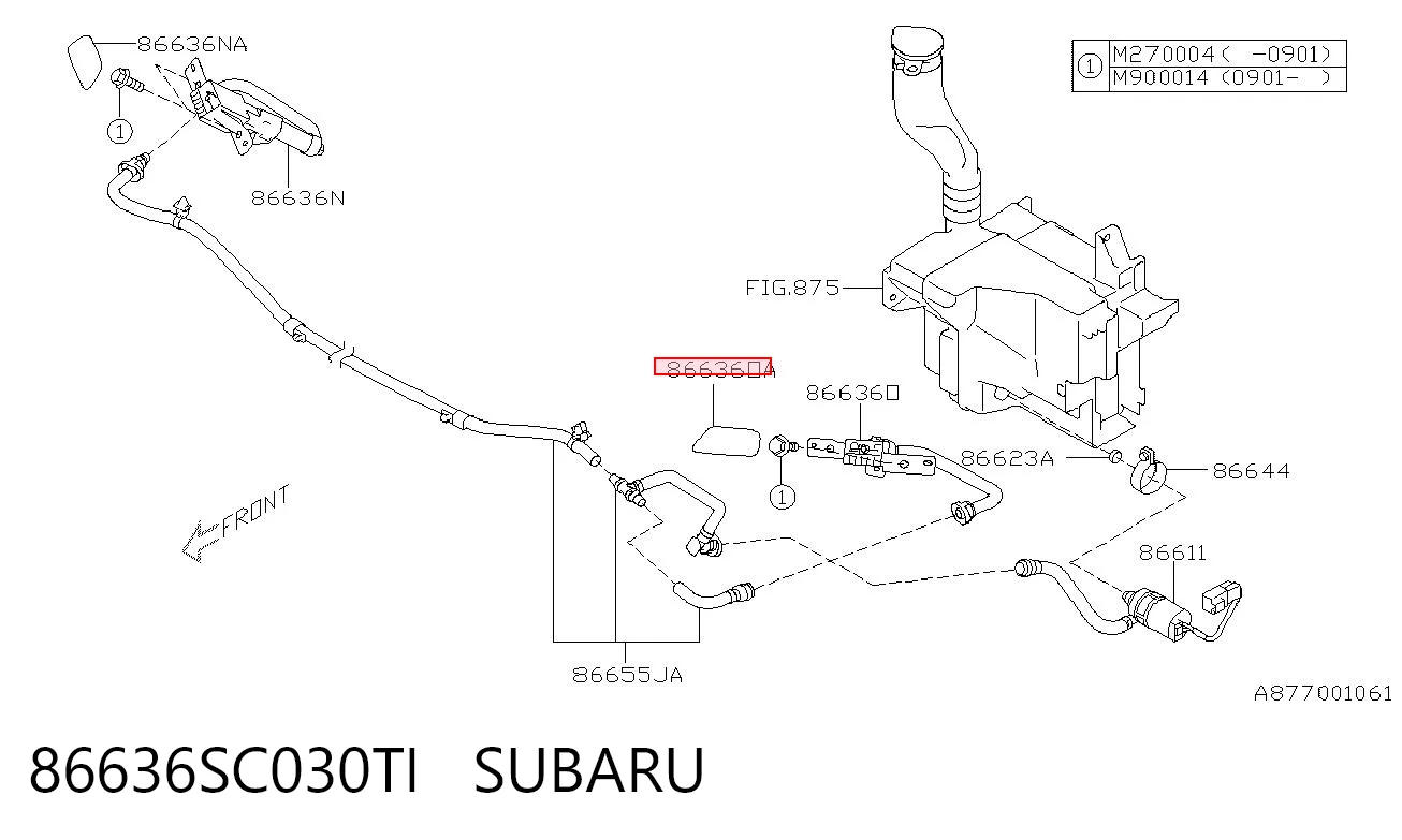 86636SC030TI Subaru Накладка форсунки омивача фари передньої