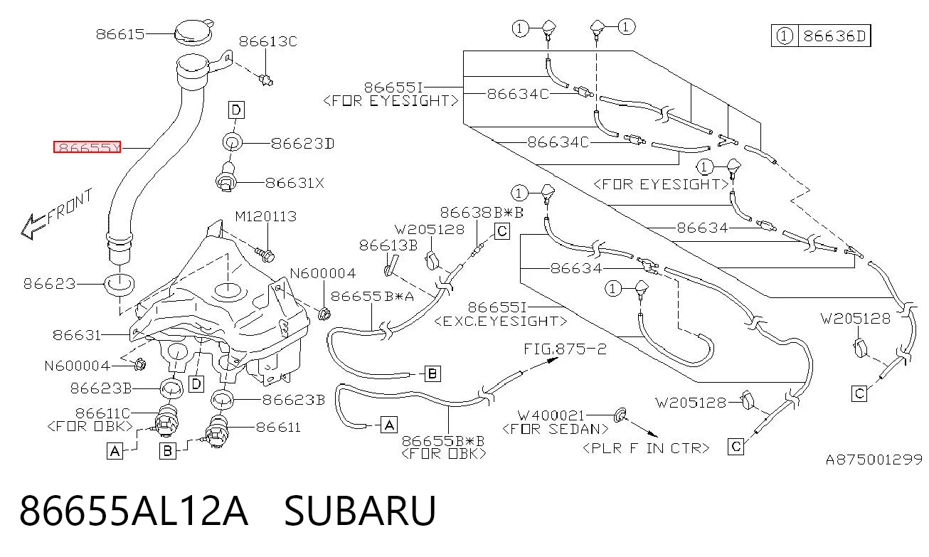 86655AL12A Subaru 