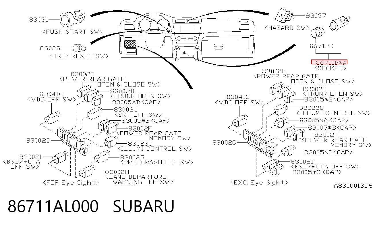 86711AL000 Subaru 
