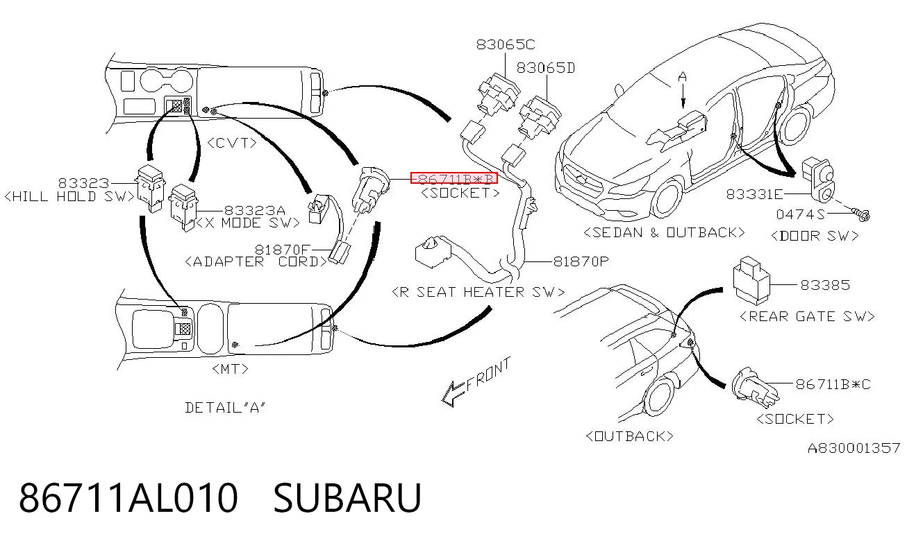 86711AL010 Subaru 