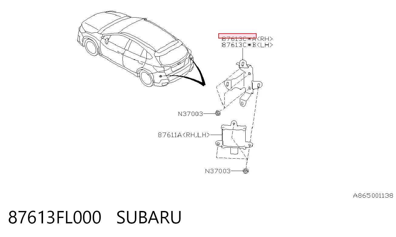 87613FL000 Subaru 