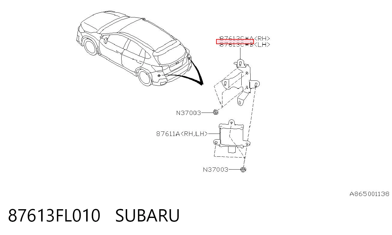 87613FL010 Subaru 
