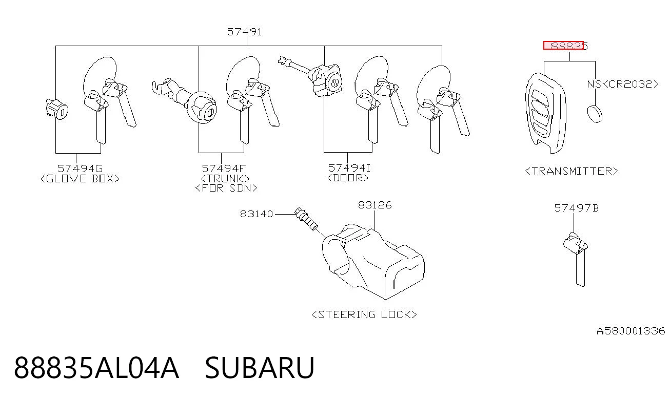 88835AL04A Subaru 