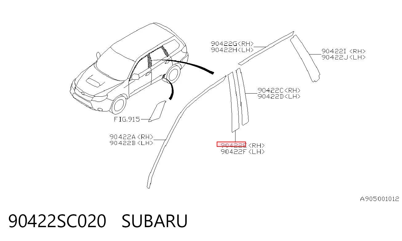 90422SC020 Subaru 
