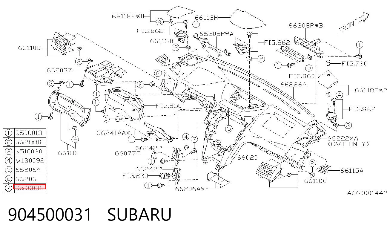 904500031 Subaru 