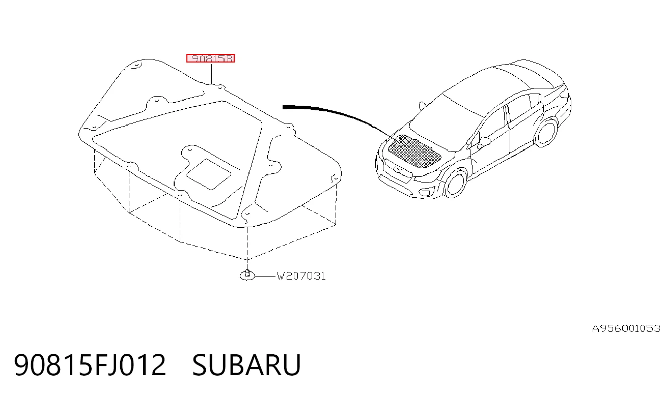 90815FJ012 Subaru Утеплювач капота
