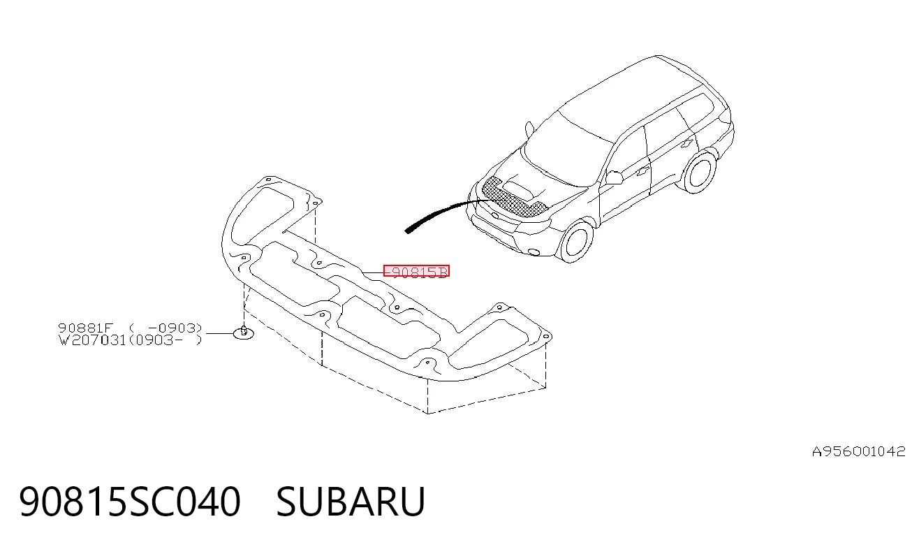 90815SC040 Subaru Утеплювач капота