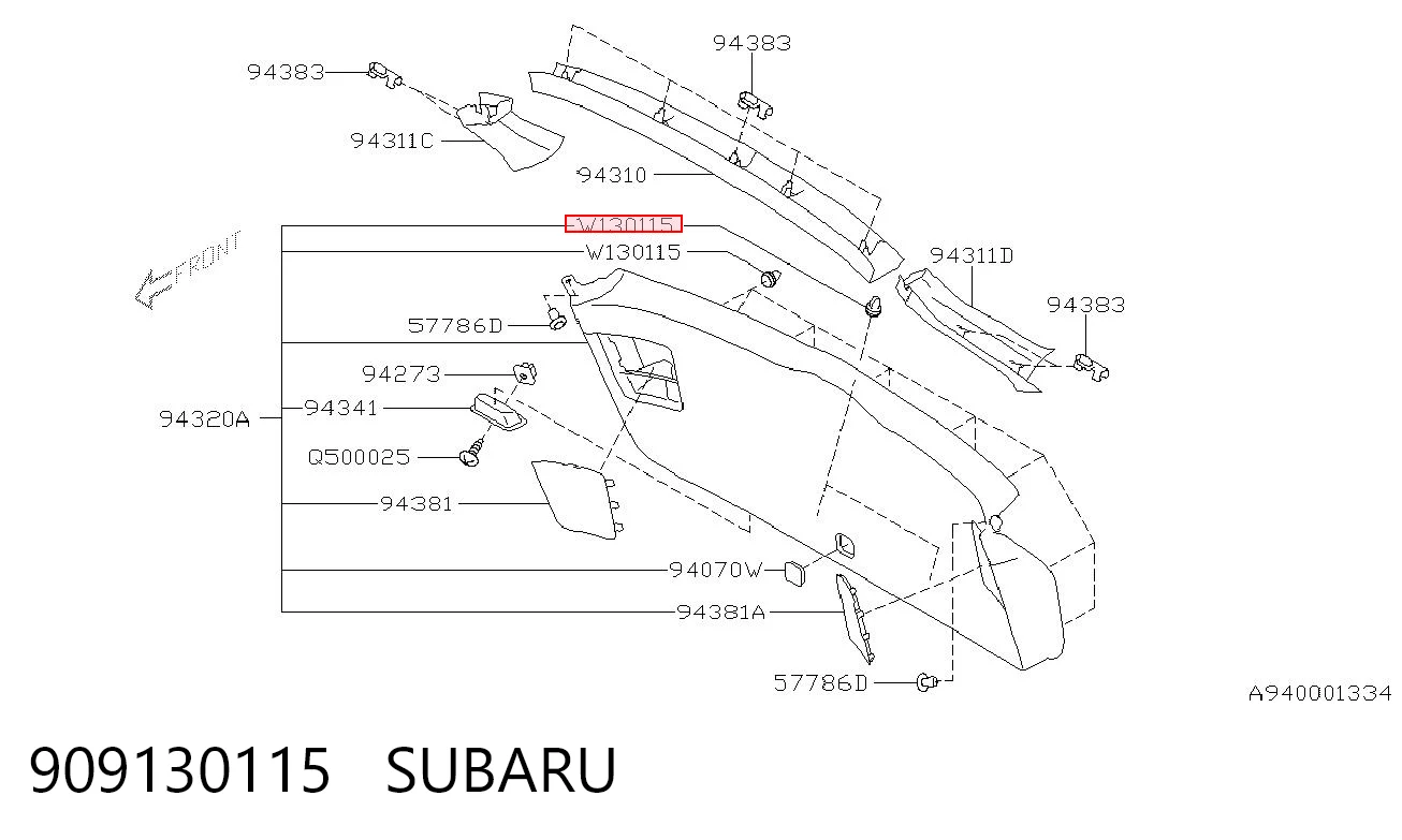 909130115 Subaru Пістон (кліп) кріплення обшивки дверей