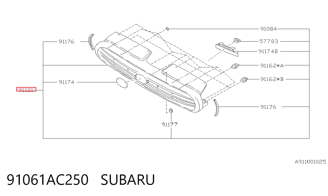 Решітка радіатора на Subaru Legacy II BD, BG